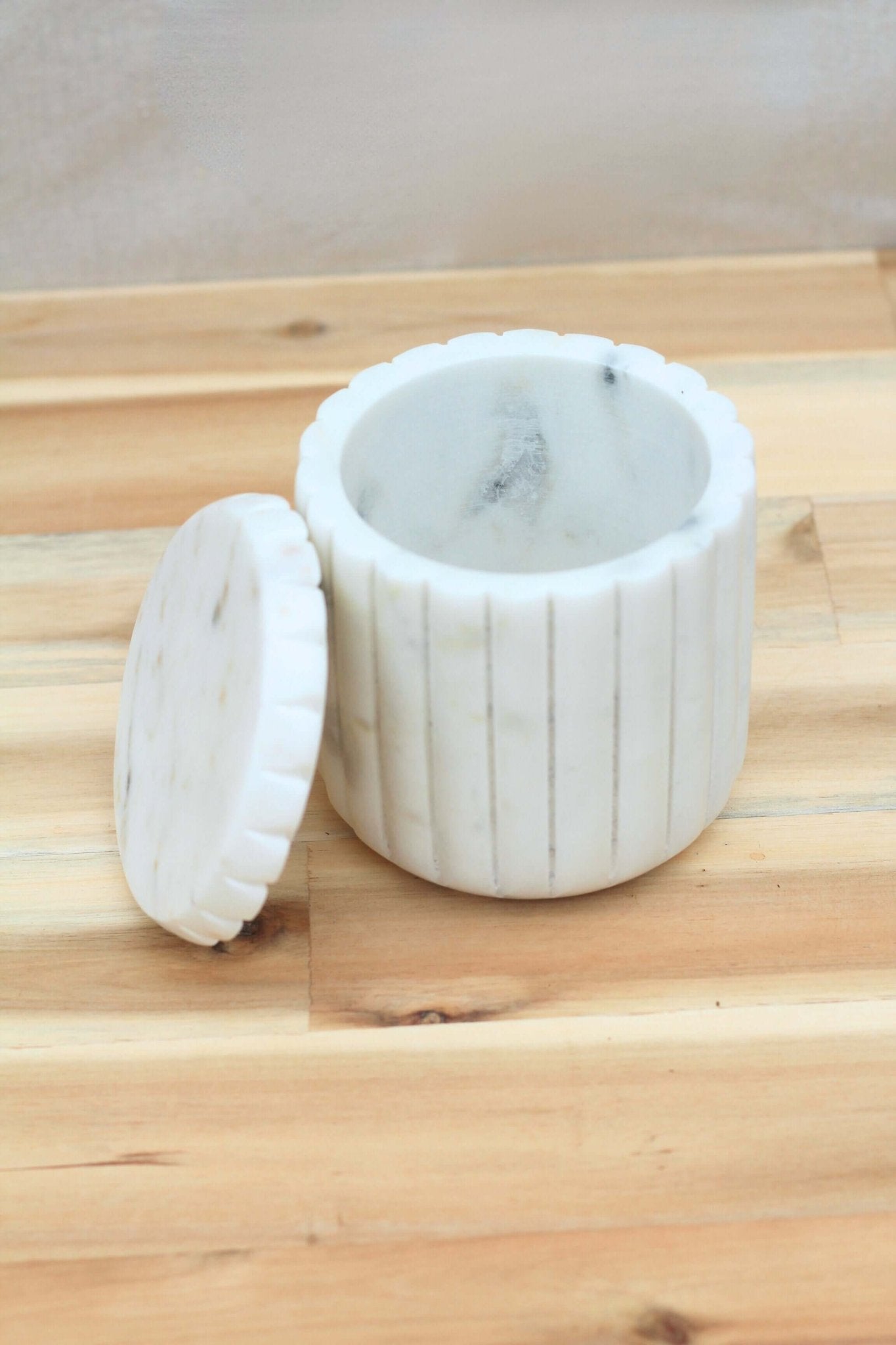 White Marble Canister - Solange & Frances