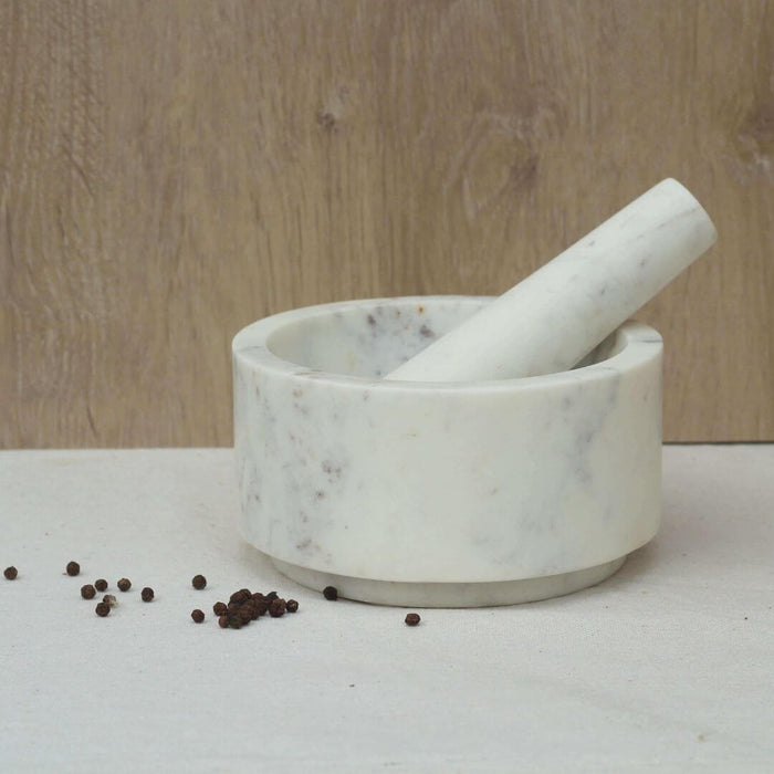 White Marble Mortar & Pestle - Large - Solange & Frances