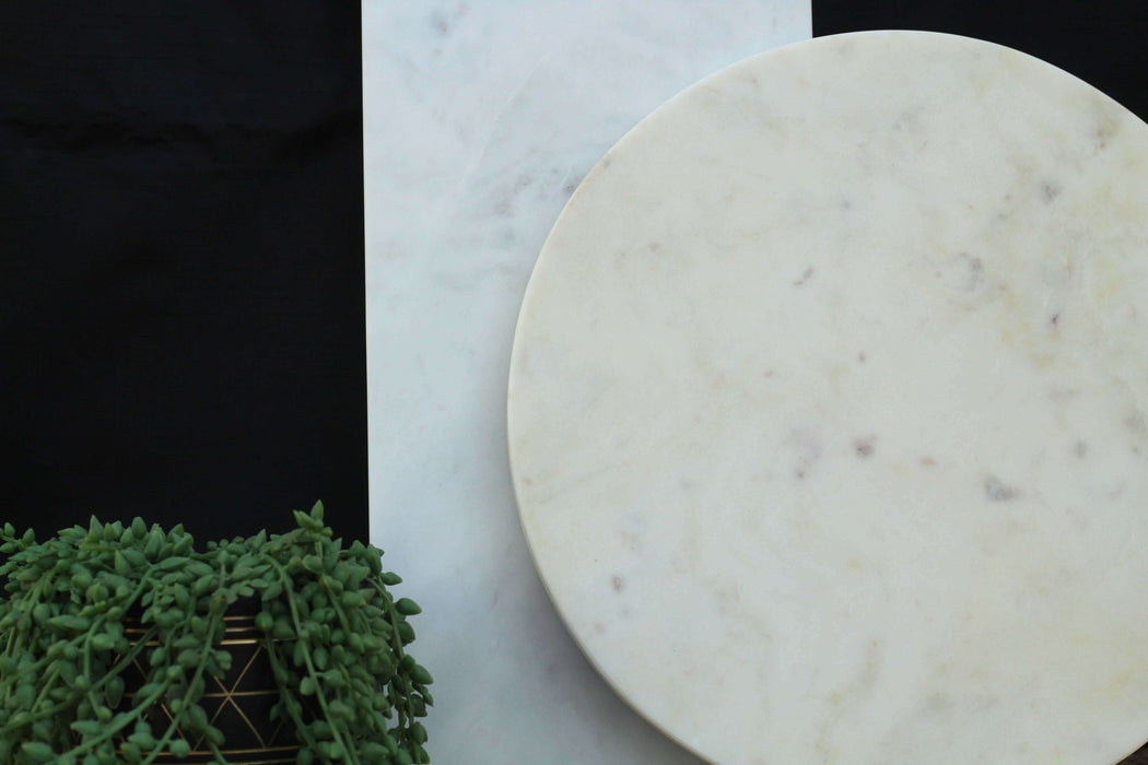 White Marble Round Cutting Board - Solange & Frances