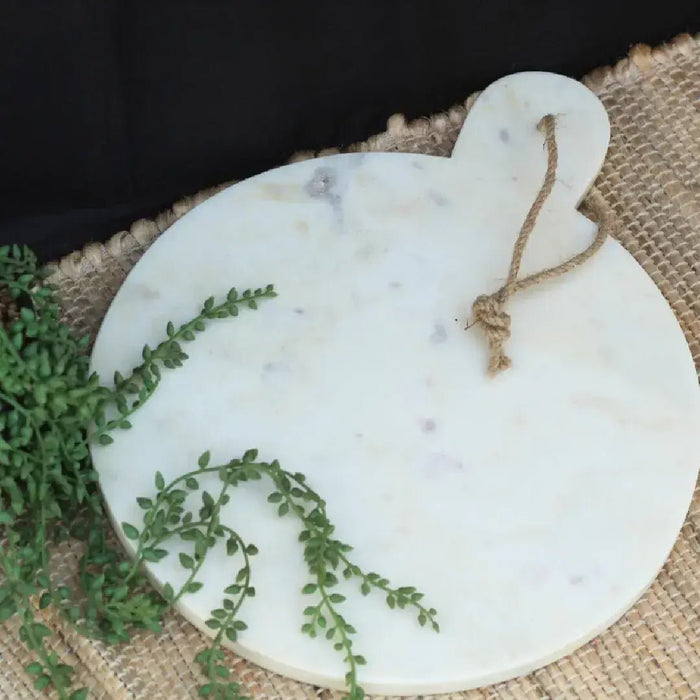 White Marble Round Cutting Board - Solange & Frances