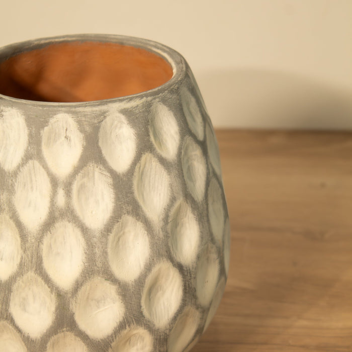 White - washed Clay Terracotta Pot - Solange & Frances