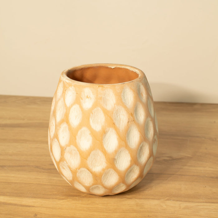 White - washed Clay Terracotta Pot - Solange & Frances