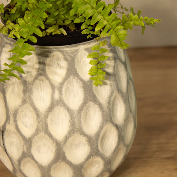 White - washed Clay Terracotta Pot - Solange & Frances