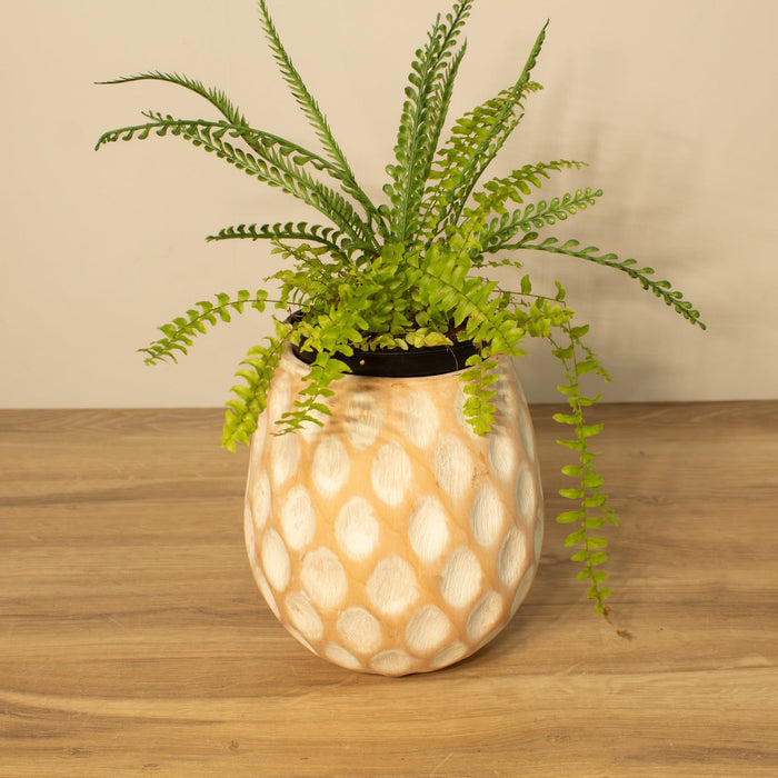 White - washed Clay Terracotta Pot - Solange & Frances
