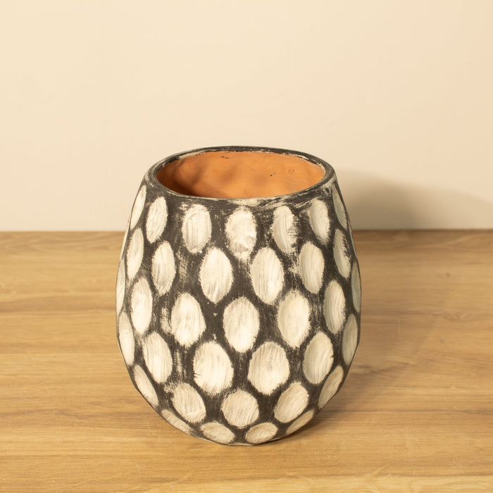 White - washed Clay Terracotta Pot - Solange & Frances