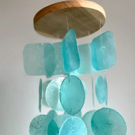 Wind Chimes for Outside - Capiz Shell - Turquoise - Solange & Frances
