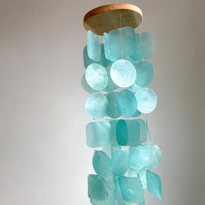 Wind Chimes for Outside - Capiz Shell - Turquoise - Solange & Frances