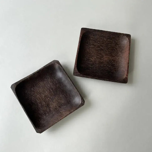 Wood Square Plate Duo - Solange & Frances