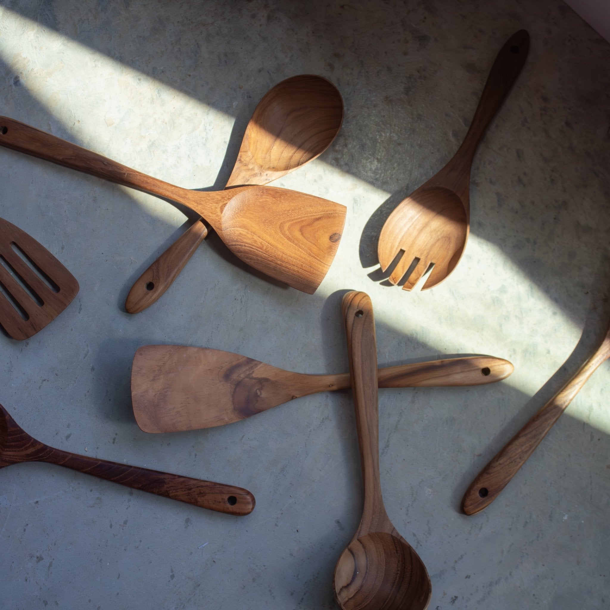 Wooden Kitchen Utensils – Handmade Teak Set - Solange & Frances