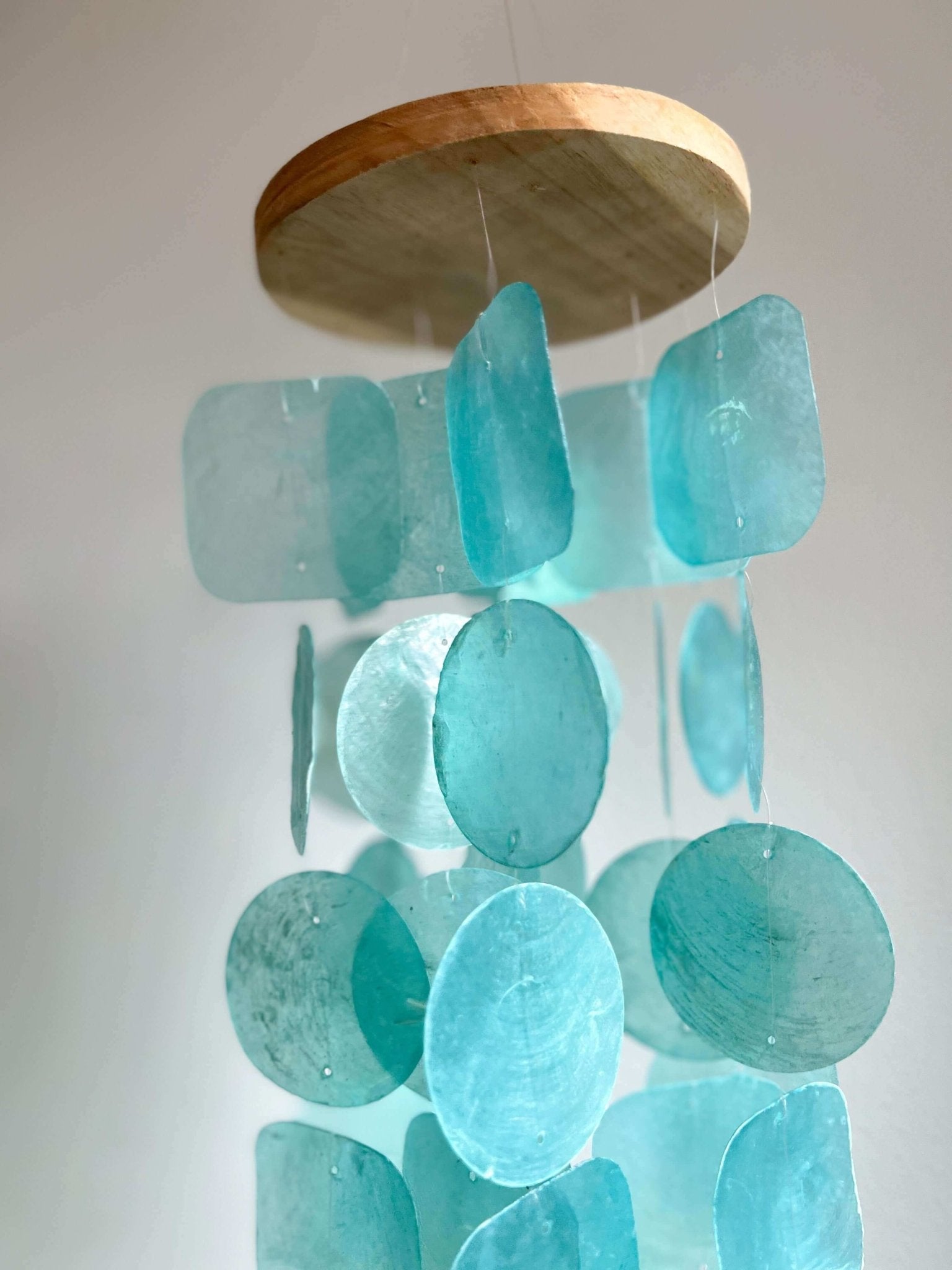 Wind Chimes for Outside - Capiz Shell - Turquoise - Solange & Frances