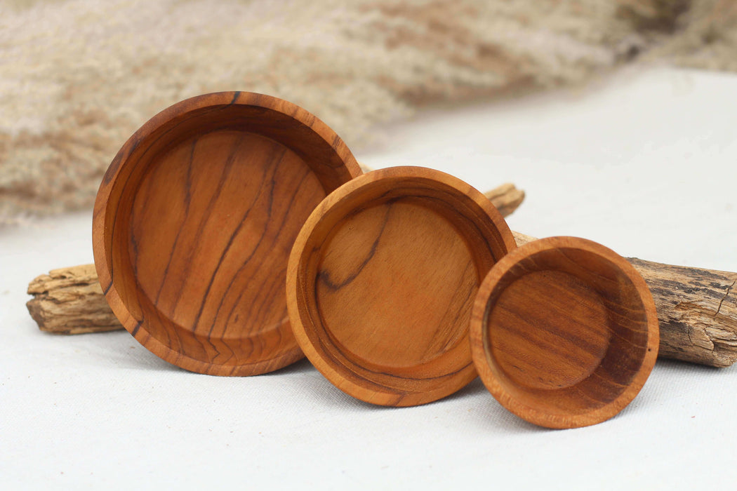 Teak Pinch Bowls Set of 3- Solange & Frances