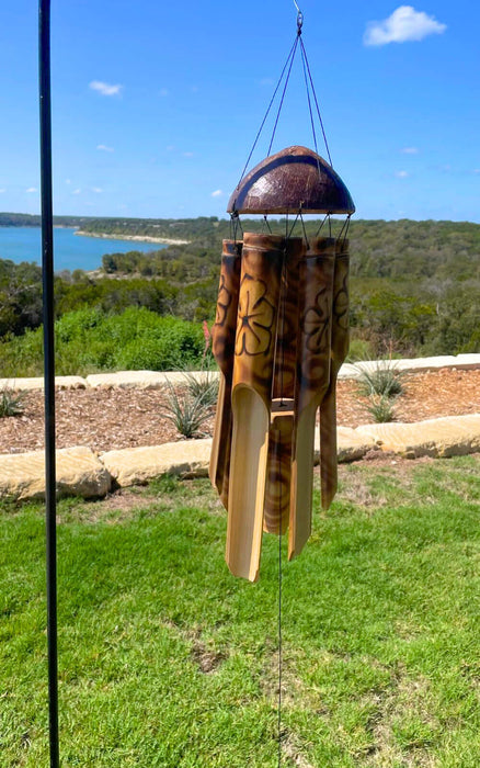 Bamboo Rustic Coconut Top Wind Chime | Solange & Frances