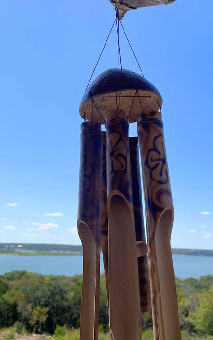 Bamboo Rustic Coconut Top Wind Chime | Solange & Frances