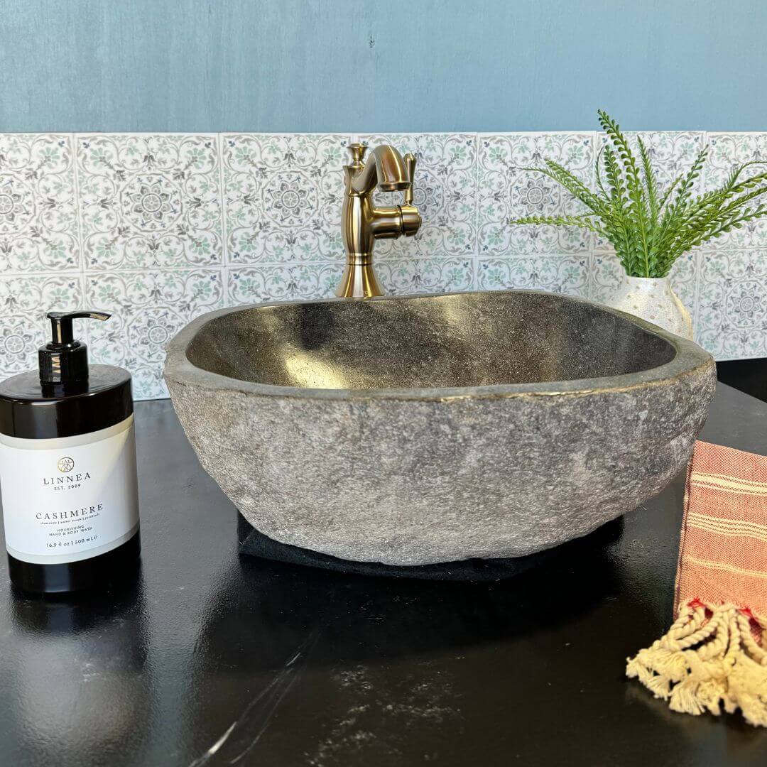 River Stone Vessel Sink - 2024 Triangular