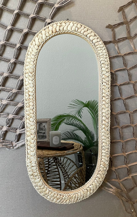 Rattan Oval Mirror