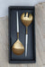 Gold Salad Servers w/ White Handles-Set of 2 | Solange & Frances