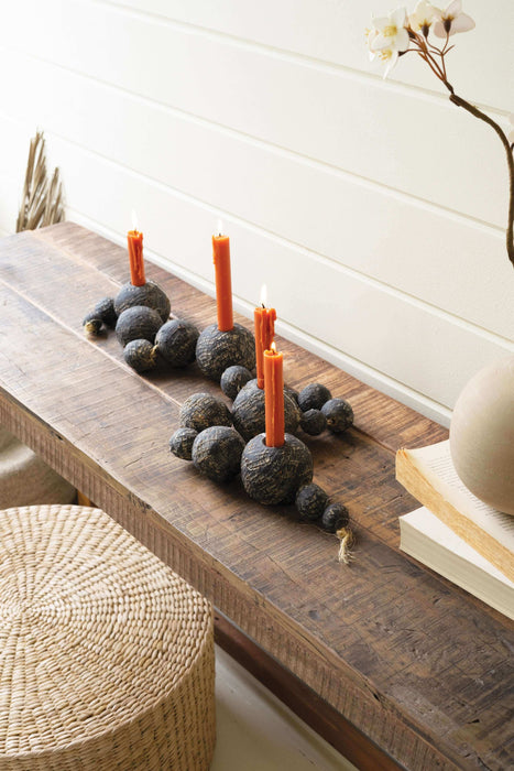 Black Tabletop Clay Beads-Taper Holder | Solange & Frances