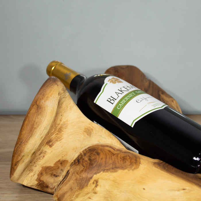 Teak Wood Wine Bottle Holder