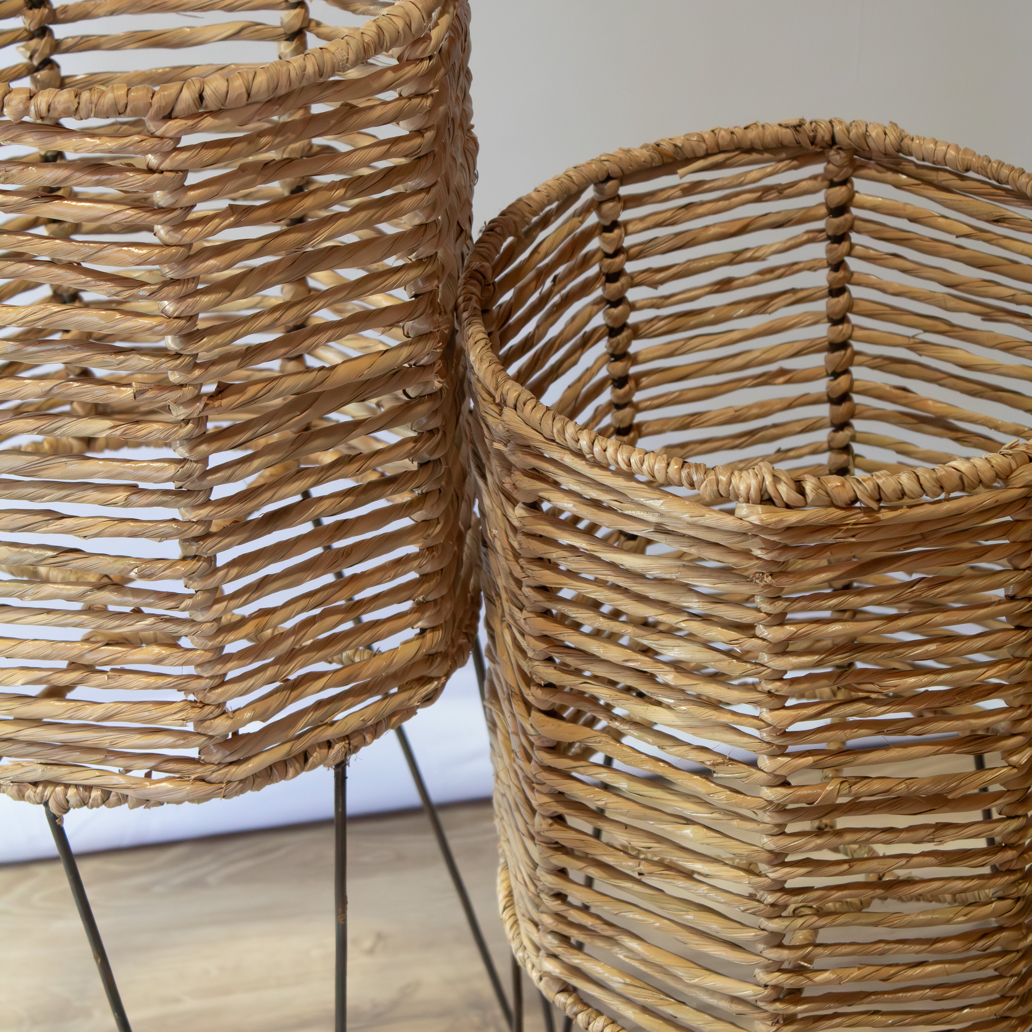 Woven Seagrass Barrel Planter