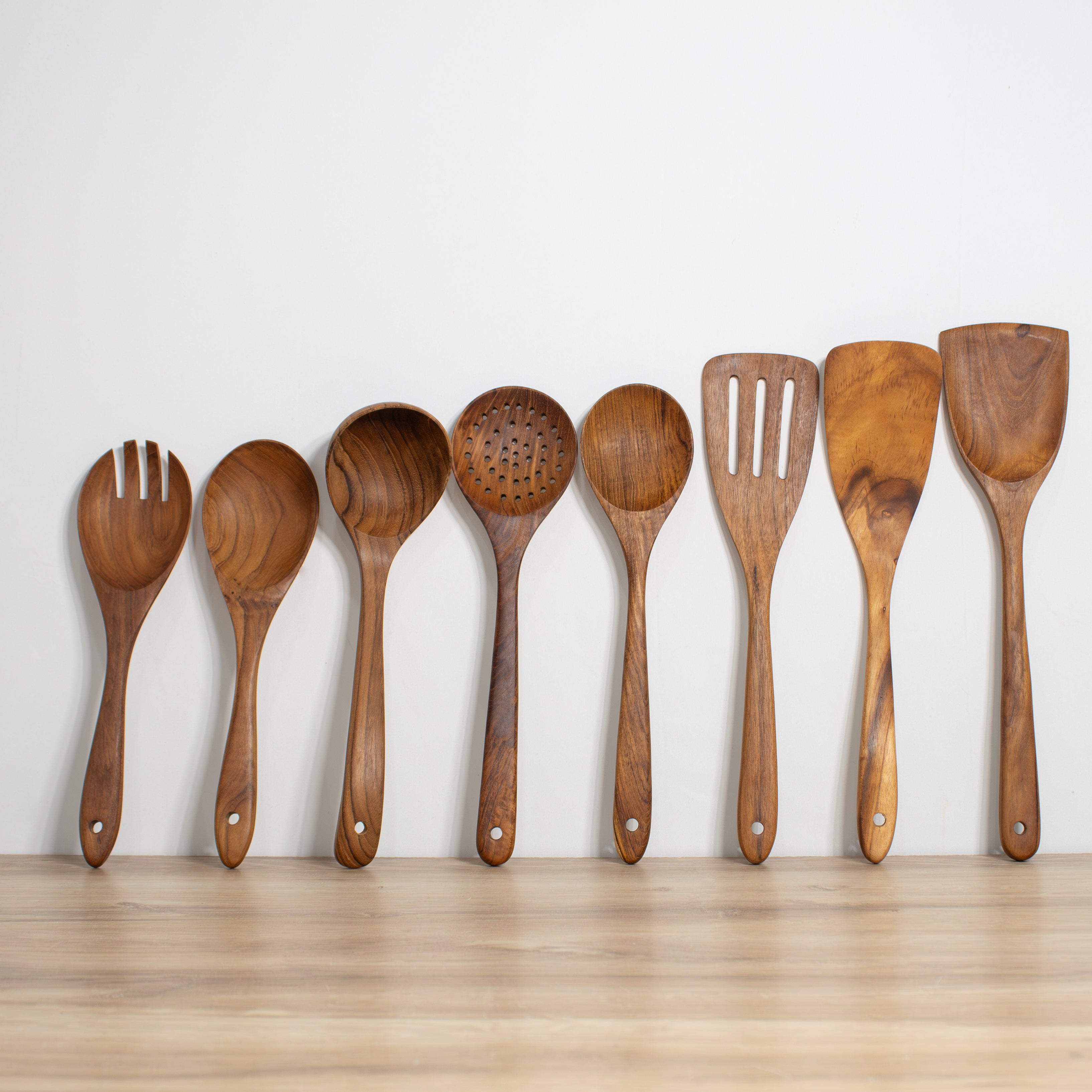 Wooden Kitchen Utensils – Handmade Teak Set