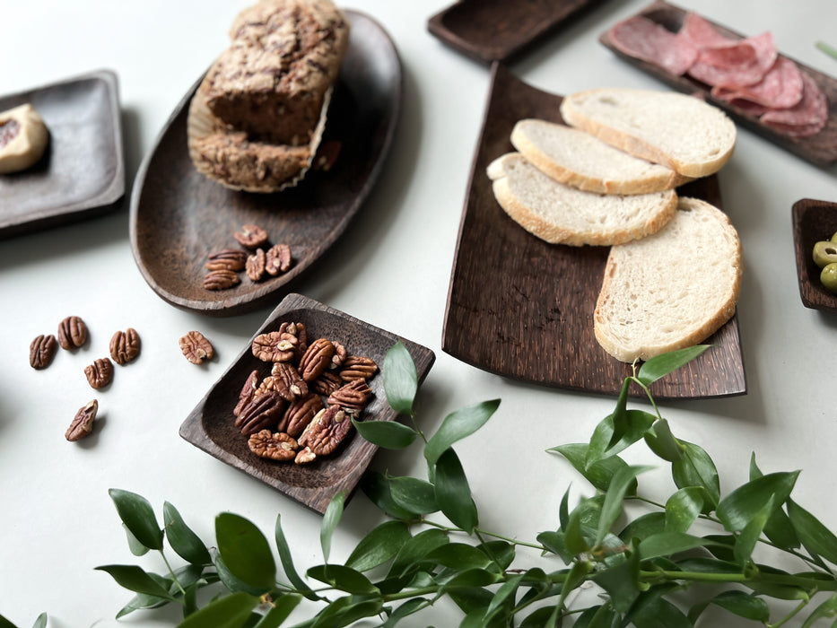 Wood Curved Trays- 3 Piece Set