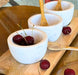 White Stone Serving Bowls w/ Mango Wood Spoons & Base- Set of 3 | Solange & Frances