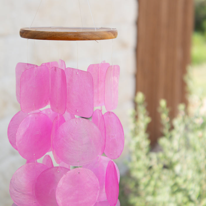 Wind Chimes for Outdoors - Capiz Shell  - 8 color options