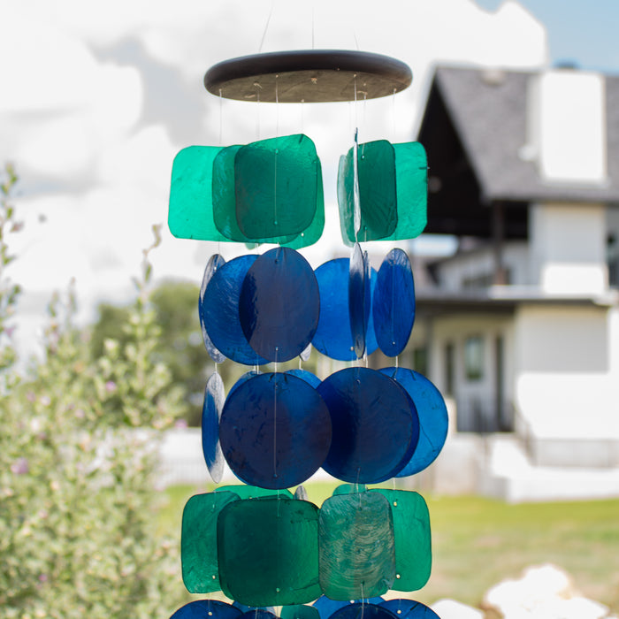 Wind Chimes for Outdoors - Capiz Shell  - 8 color options