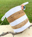 White Cotton Jute Basket- Solange & Frances