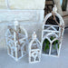 White Distressed Lanterns- Set of 3 | Solange & Frances