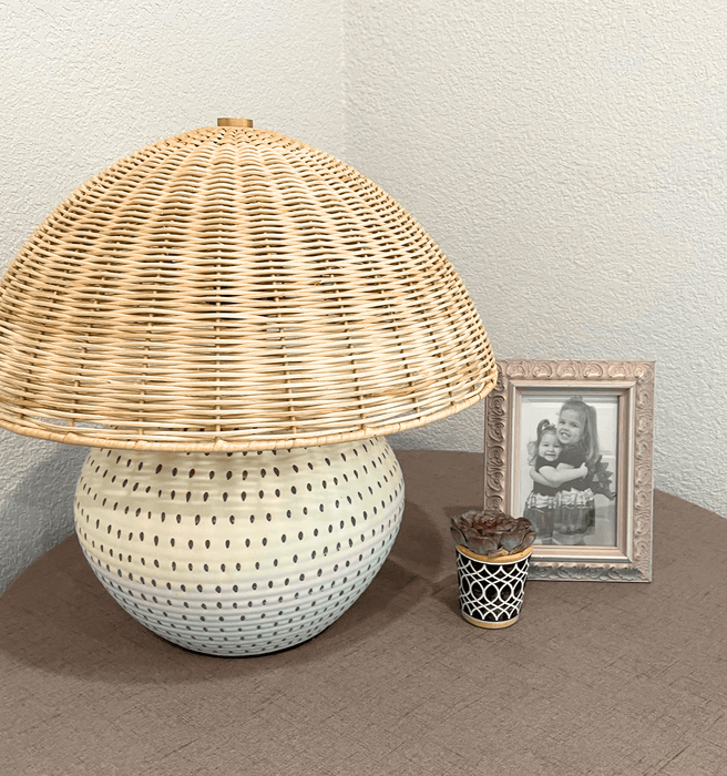 Rattan Shade Dome Table Lamp | Solange & Frances