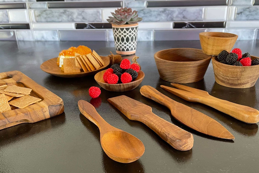 Teak Wood Charcuterie Bundle- Set of 4 | Solange & Frances