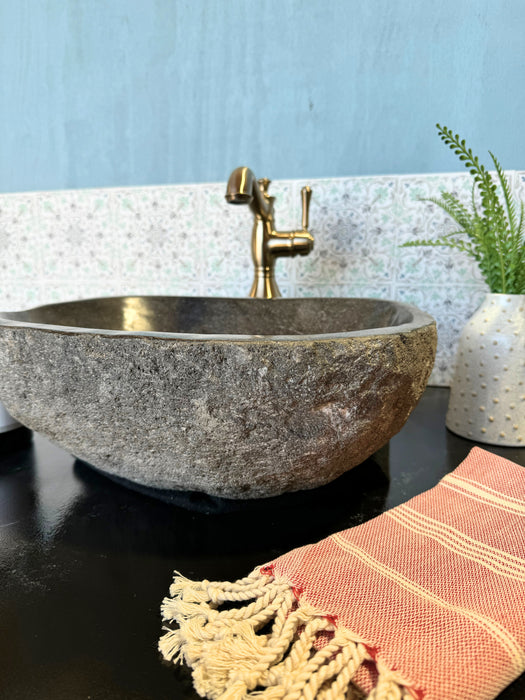 Small River Rock Vessel Sink