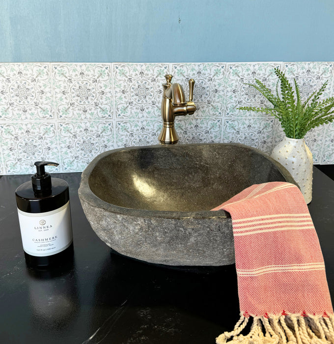 Small River Rock Vessel Sink