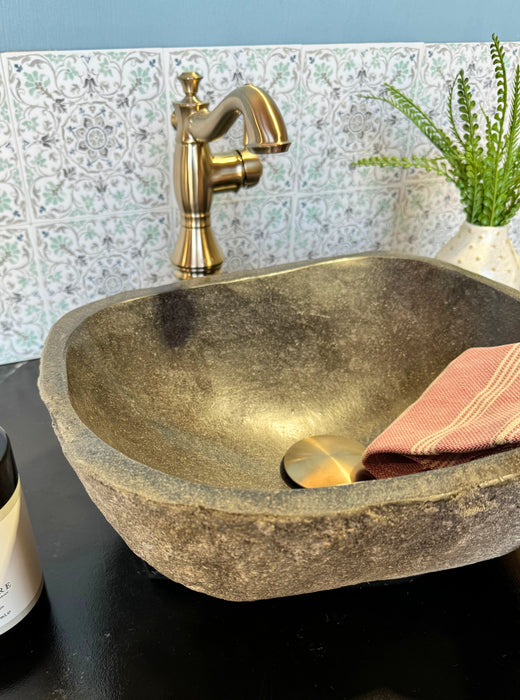 Small River Rock Vessel Sink