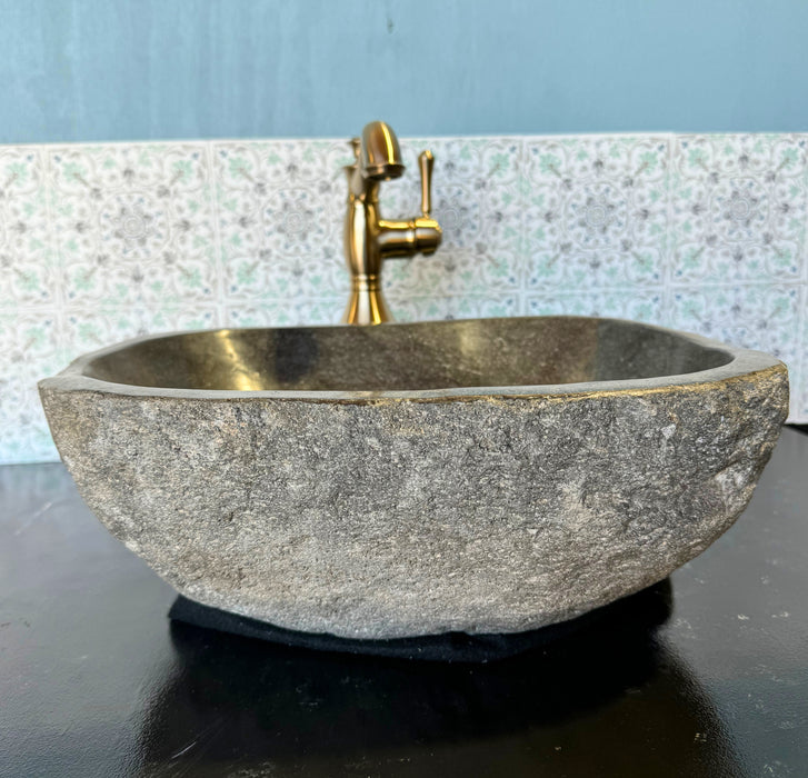 Small River Rock Vessel Sink