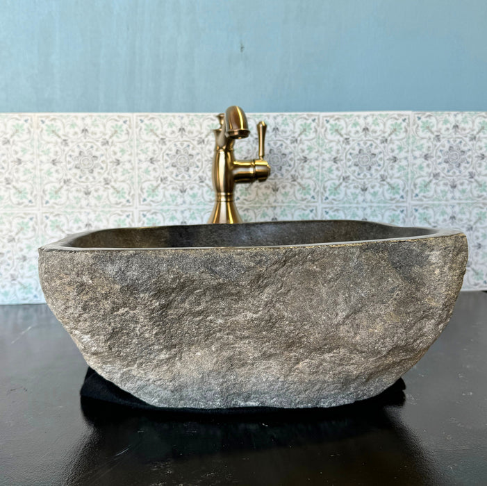 Small River Rock Vessel Sink