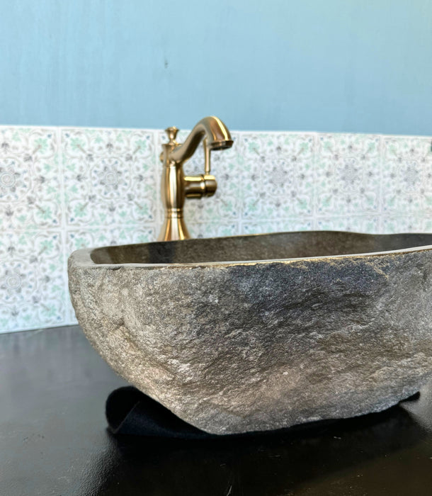 Small River Rock Vessel Sink