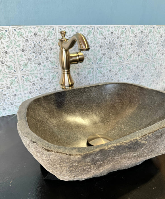 Small River Rock Vessel Sink