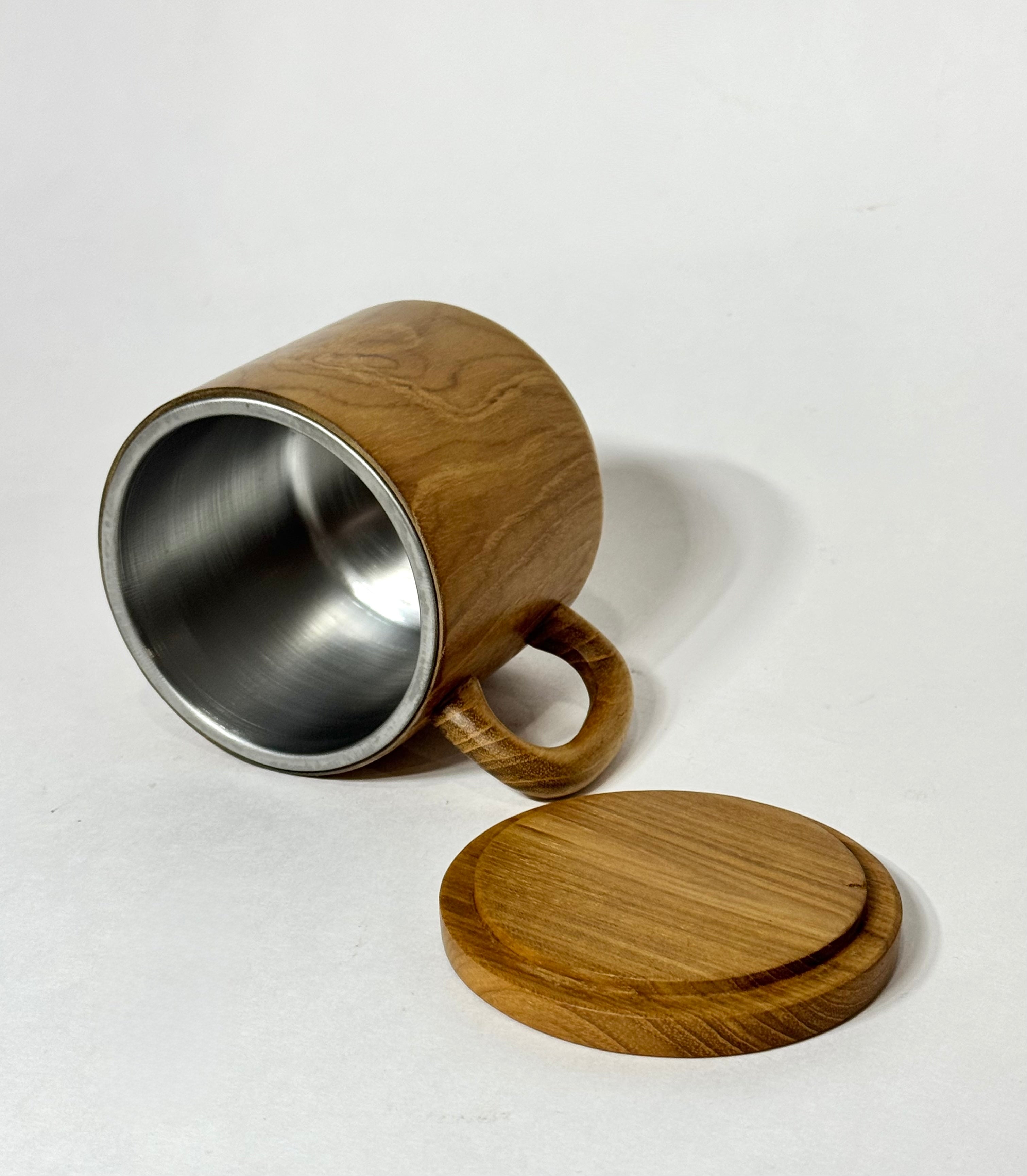 Teak Wood Mug with Lid