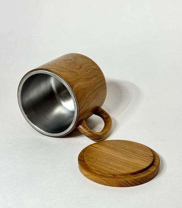 Teak Wood Mug with Lid