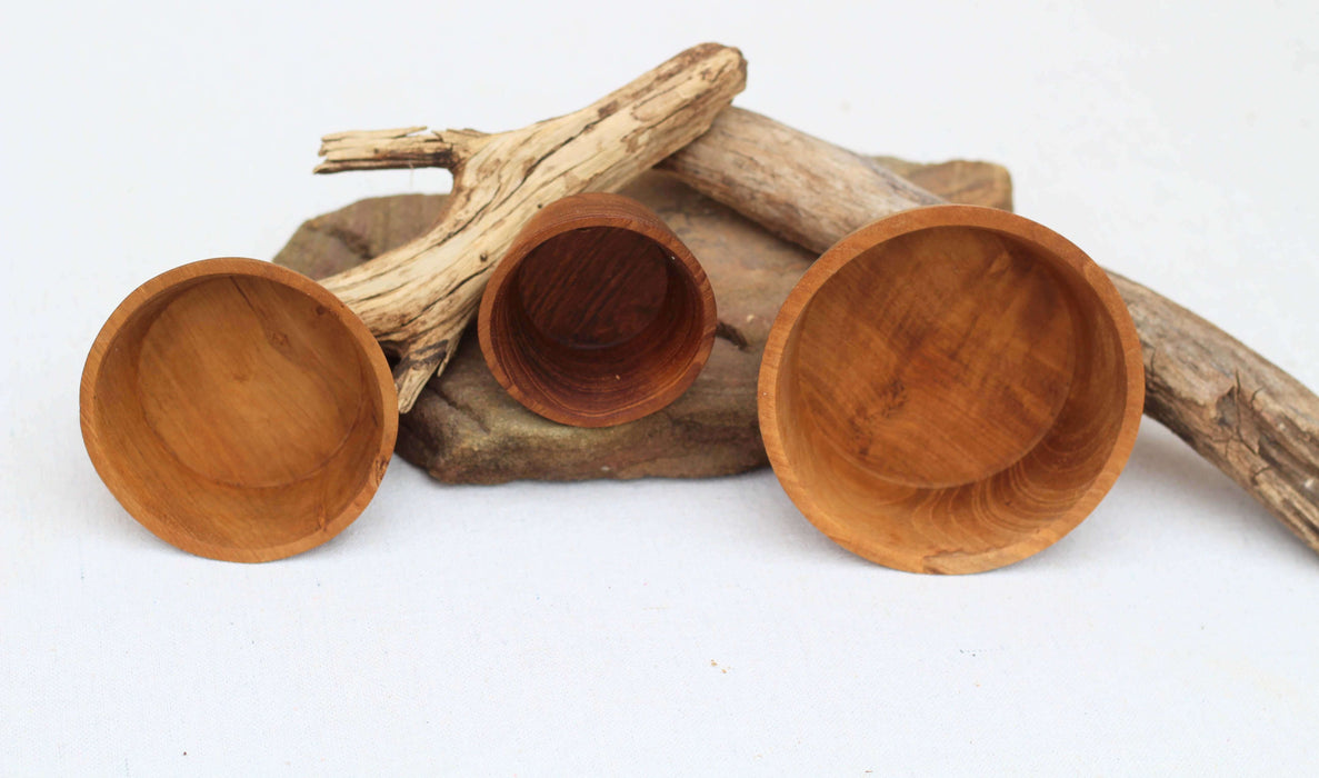 Teak Pinch Bowls Set of 3- Solange & Frances