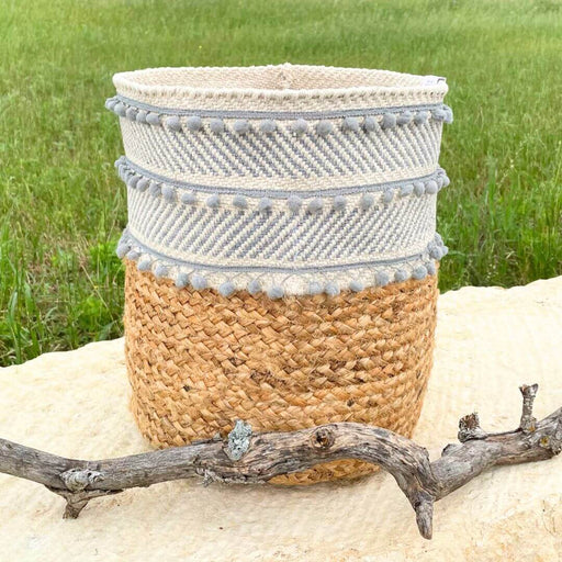 Dove Gray Cotton Jute Basket | Solange & Frances