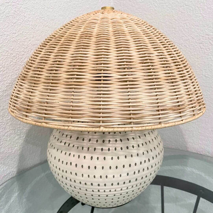 Rattan Shade Dome Table Lamp | Solange & Frances