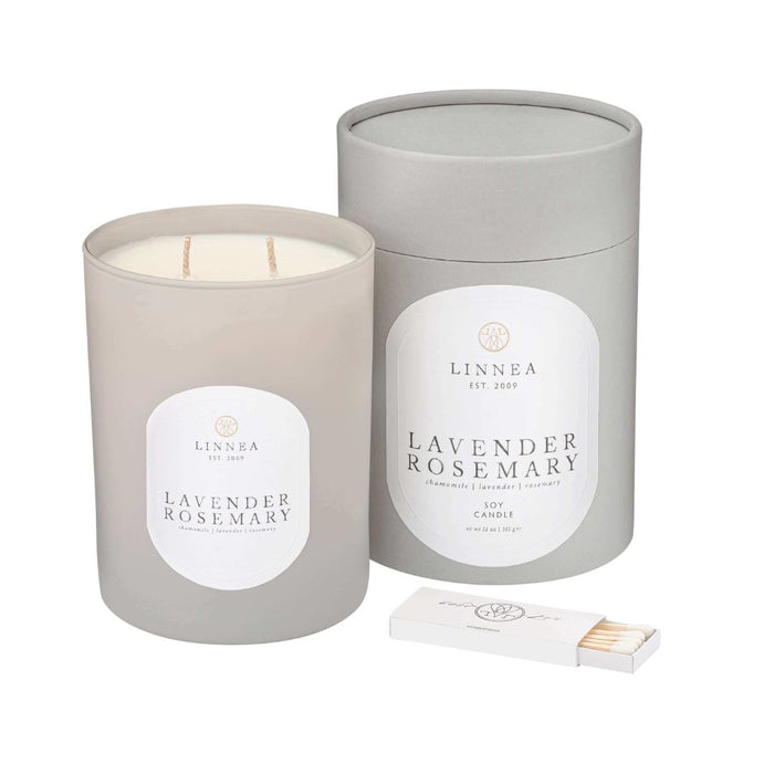 Linnea Candle, Large 2-Wick Lavender & Rosemary | Solange & Frances