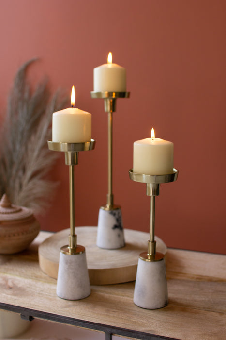Brass Taper Candle Holders- Set of 3