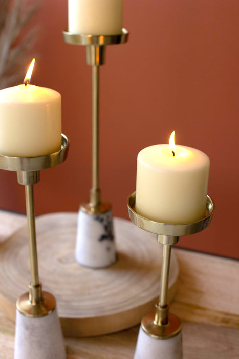 Brass Taper Candle Holders- Set of 3