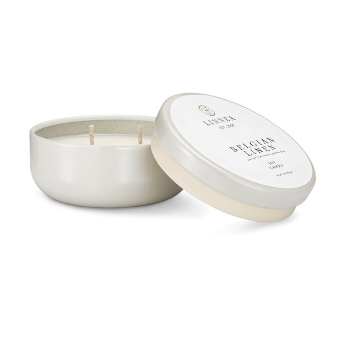 Linnea Candle, Petite Tin Belgian Linen