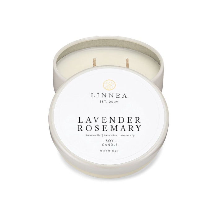 Linnea Candle, Petite Tin Lavender & Rosemary | Solange & Frances