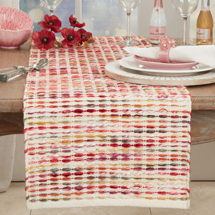 Rainbow Woven Stripe Table Runner